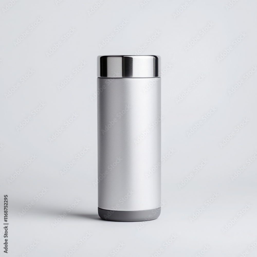 Stylish stainless steel thermos for keeping beverages hot or cold, perfect for travel. Stylish stainless steel thermos for keeping beverages hot or cold, perfect for travel.