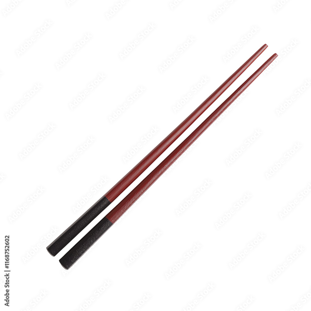 Asian and Chinese style Traditional red chopsticks for Asian cuisine. Asian and Chinese style Traditional red chopsticks for Asian cuisine.