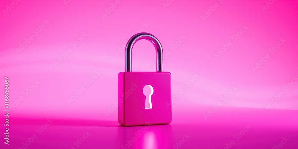 Pink Padlock on Vibrant Background Representing Security and Privacy Pink Padlock on Vibrant Background Representing Security and Privacy