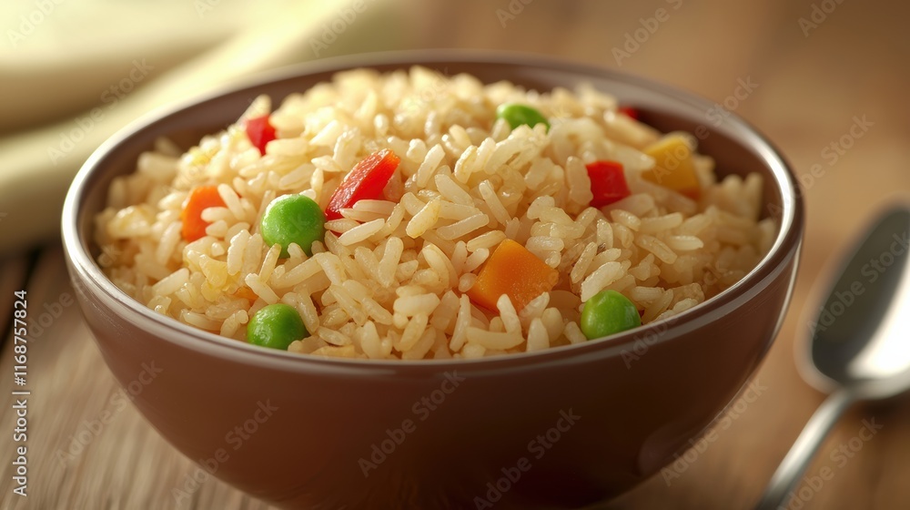 Cooking colorful vegetable rice dish at home delicious food preparation cozy kitchen Cooking colorful vegetable rice dish at home delicious food preparation cozy kitchen