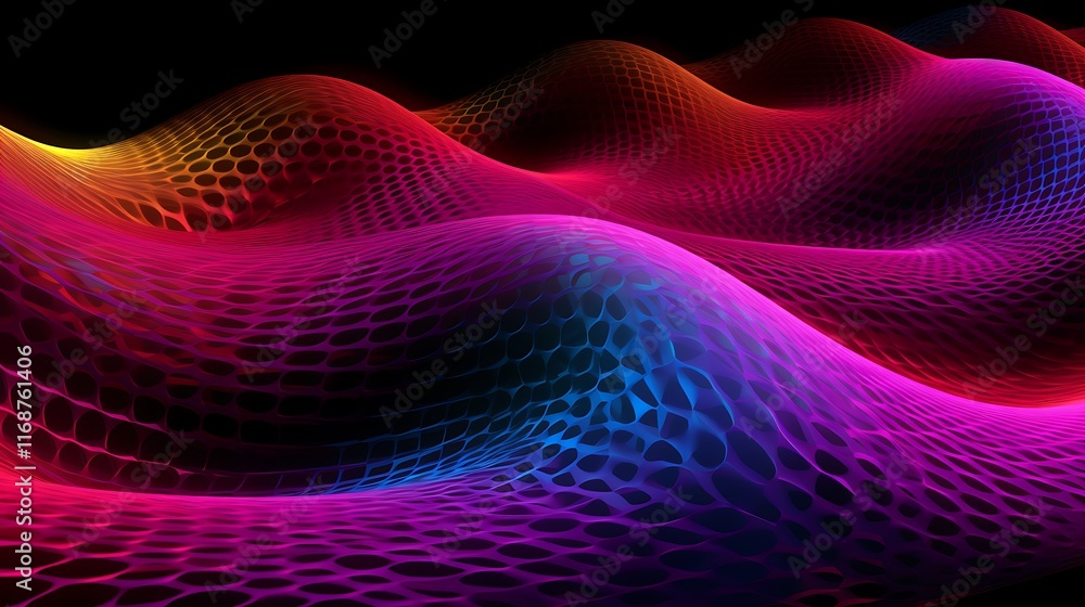 Abstract Colorful Wavy Netted Surface Design Abstract Colorful Wavy Netted Surface Design