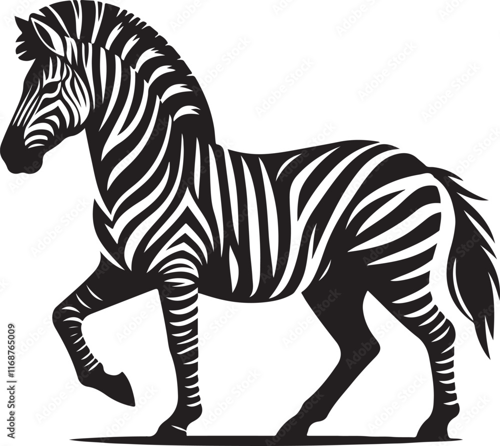 Fototapeta premium A zebra that is black and white 
