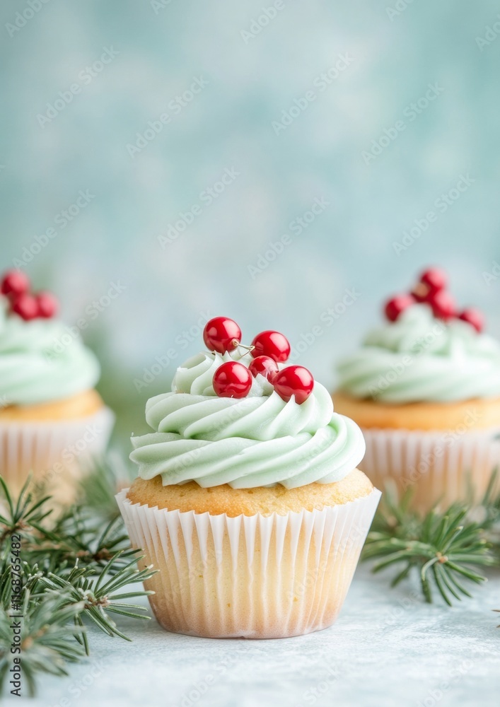 Festive Holiday Cupcakes with Intricate Frosting and Edible Decorations Festive Holiday Cupcakes with Intricate Frosting and Edible Decorations