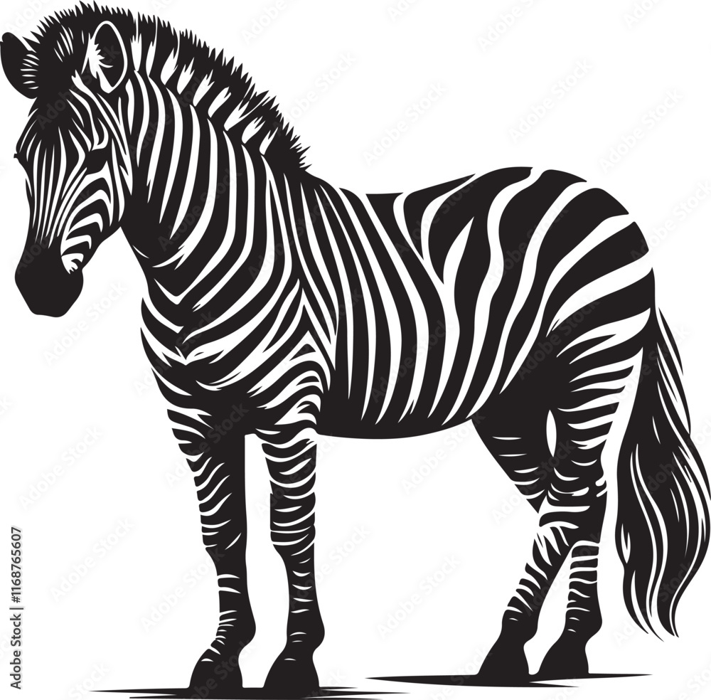 Fototapeta premium A zebra that is black and white 