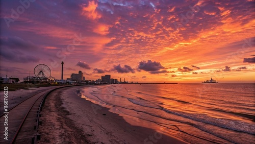 Galveston Sunset: Vibrant Texas Gulf Coast Sky