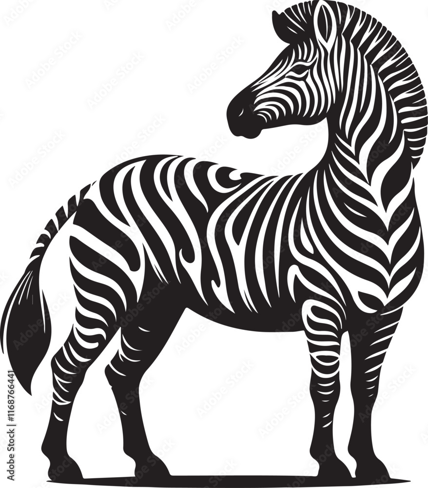 Fototapeta premium A zebra that is black and white 