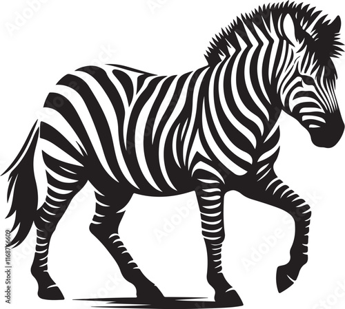 A zebra that is black and white
