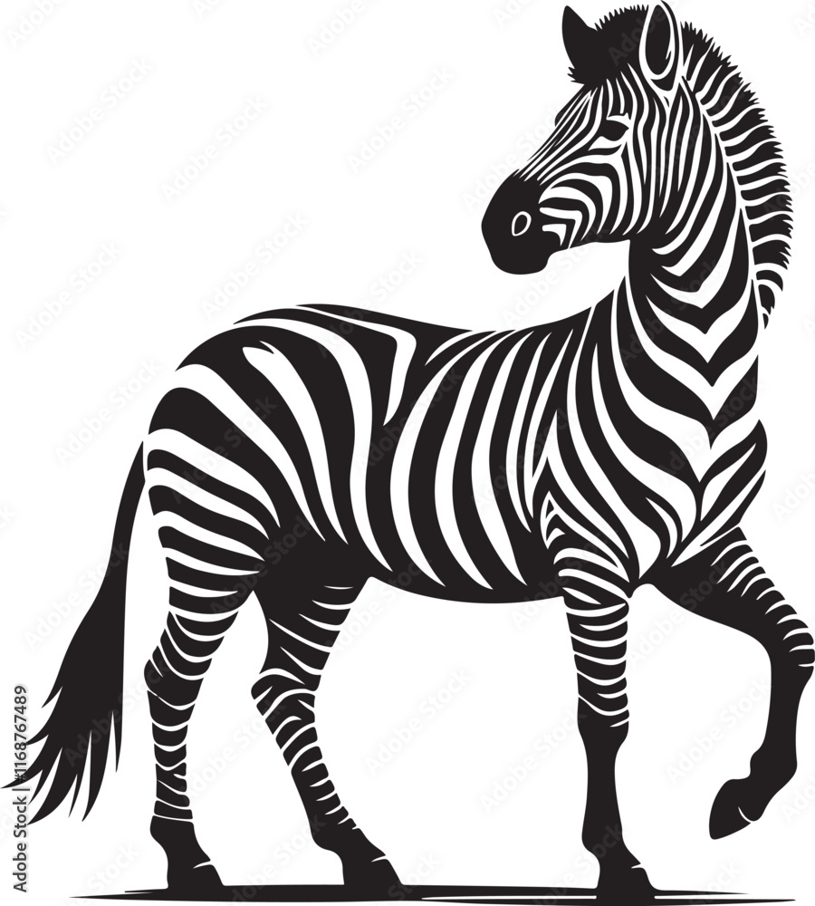 Fototapeta premium A zebra that is black and white 