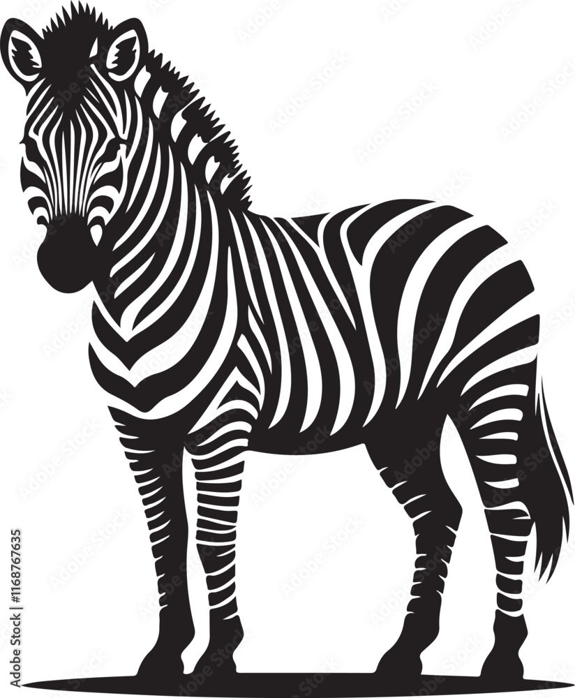 Fototapeta premium A zebra that is black and white 