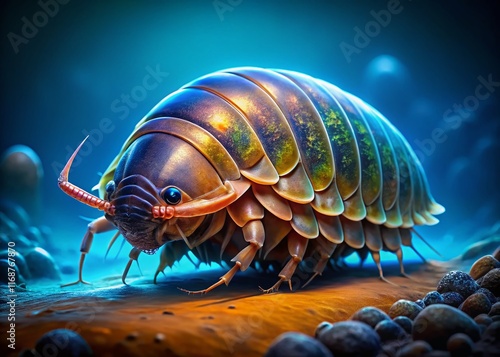 Giant Isopod Underwater Macro Stock Photo - Deep Sea Creature Close Up photo