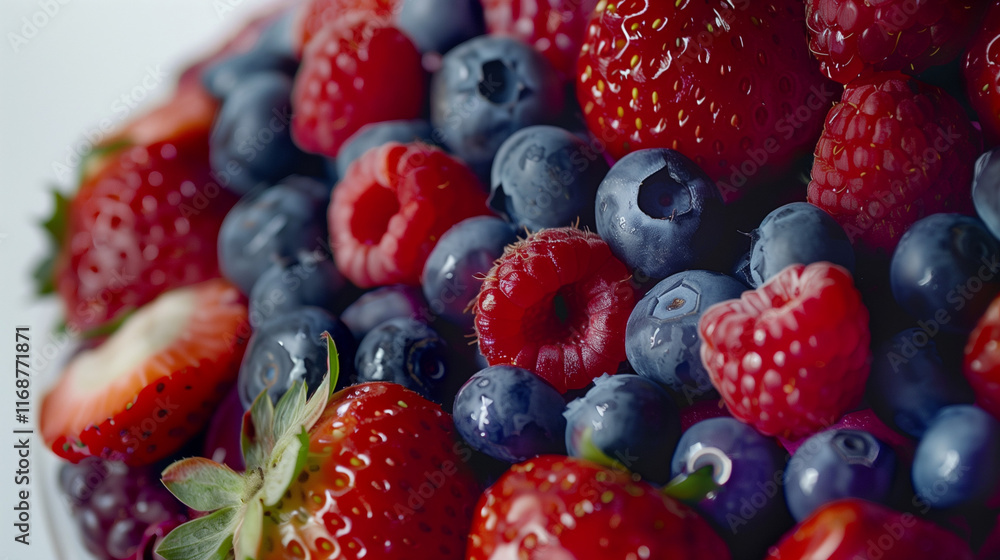 Obraz premium Berries Composition with Vibrant Colors and Textures - Perfect for Commercial Applications