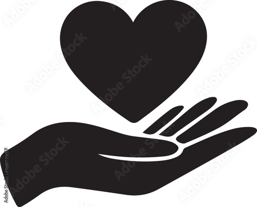 Hands holding heart icon
