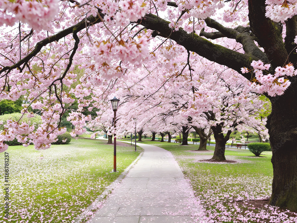 Naklejka premium Beautiful japan sakuracherry blossoms flower in spring season