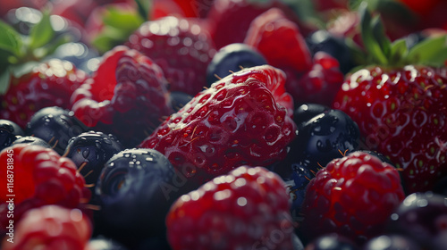 Wallpaper Mural Berries Composition with Vibrant Colors and Textures - Perfect for Commercial Applications Torontodigital.ca