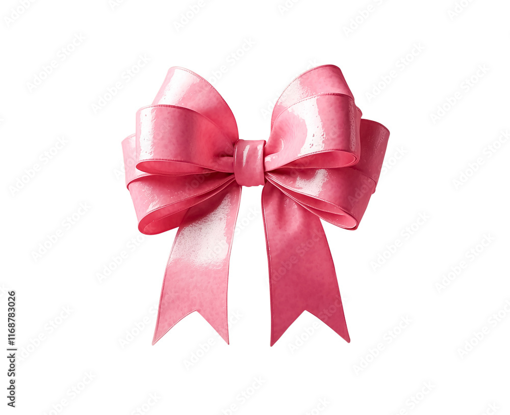 Pink voluminous bow isolated on transparent background Pink voluminous bow isolated on transparent background