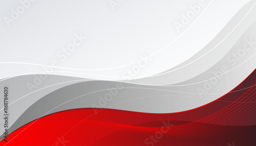 Abstract Wavy Background in Red and Gray