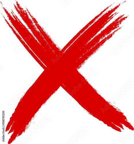 Grunge letter X. X icon. Red cross mark sign vector illustration. Sketch sign isolated on white background. Hand drawn calligraphy. Drawing vote symbol. X shape graphic texture.