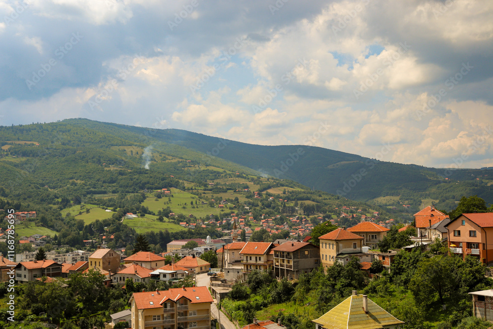 Obraz premium View from Travnik Fortress, Bosnia and Herzegovina