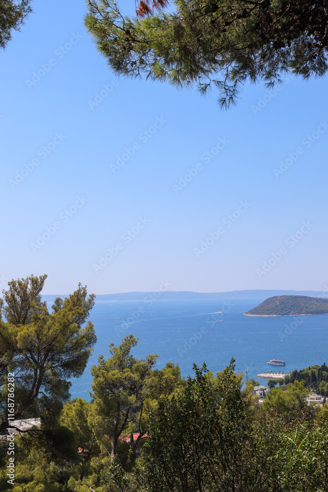 Panoramic View of the Adriatic Sea from Marjan Hill in Split, Croatia Panoramic View of the Adriatic Sea from Marjan Hill in Split, Croatia