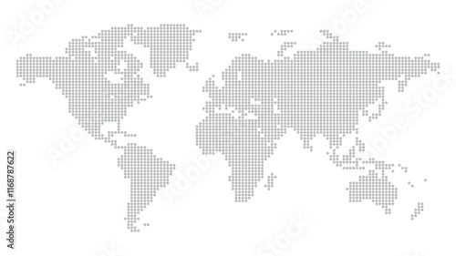 Vector dotted world map.
