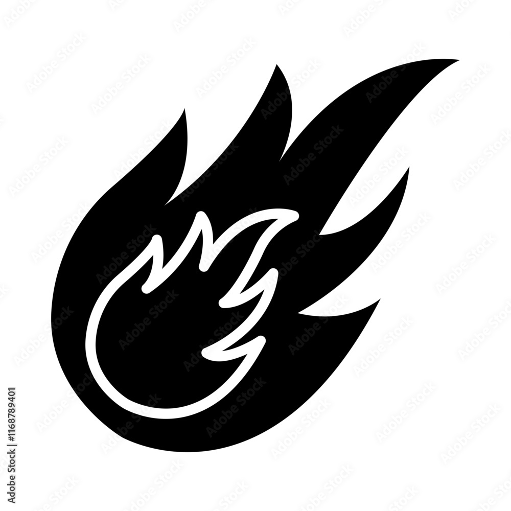 Fireball glyph icon Fireball glyph icon