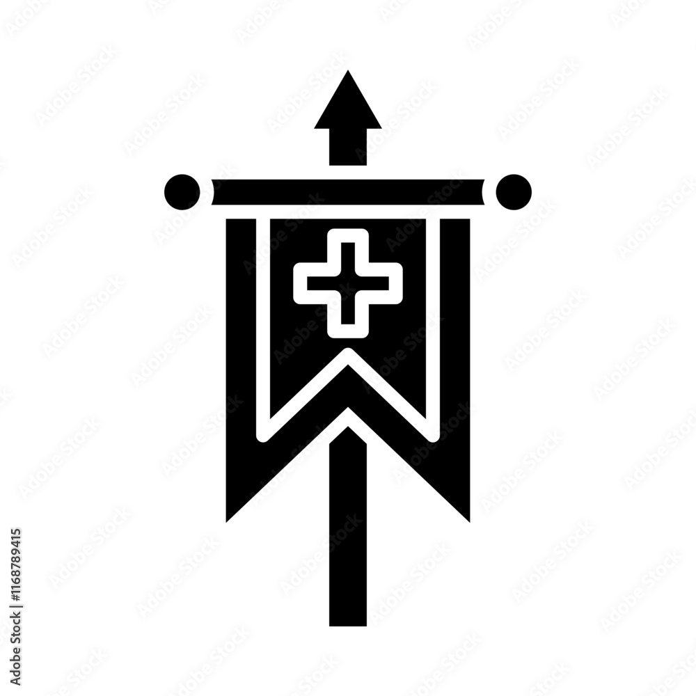 Obraz premium Medieval Banner glyph icon