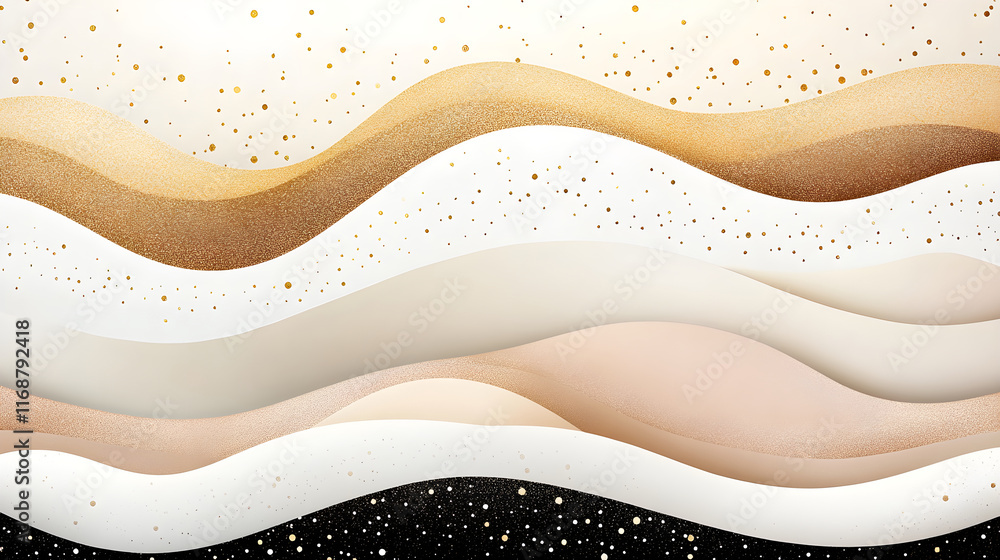 Obraz premium Luxury elegant brown and gold marble abstract texture background with natural veining patterns. Wavy pattern for premium product design Fluid art Mocha Mousse color of the year 2025 Card Banner Poster