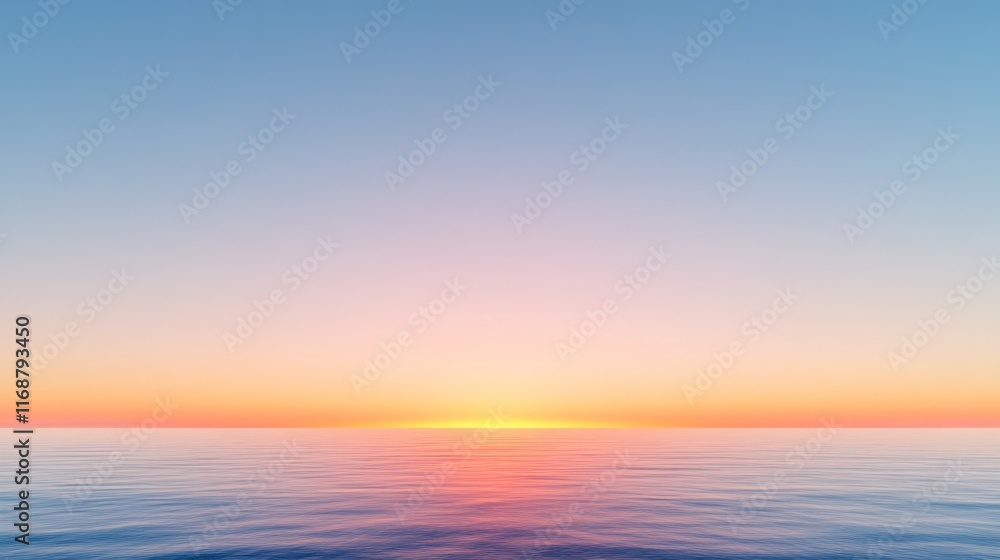 Tranquil sunset over calm ocean waters, creating a serene atmosphere. Tranquil sunset over calm ocean waters, creating a serene atmosphere.