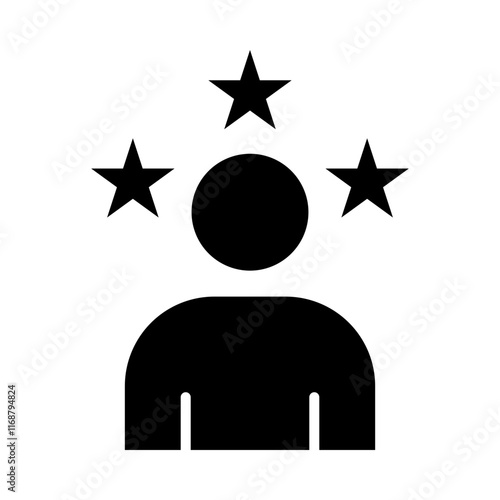 Outstanding Medal glyph icon