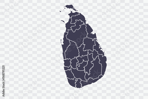 Sri Lanka Map Slate Color on White Background quality files Png