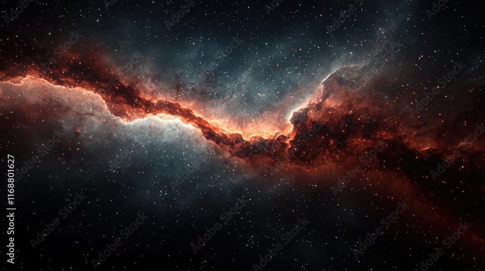 Fototapeta premium Galaxy abstract background idea. Stunning depiction of a cosmic nebula with vibrant colors and deep space elements.