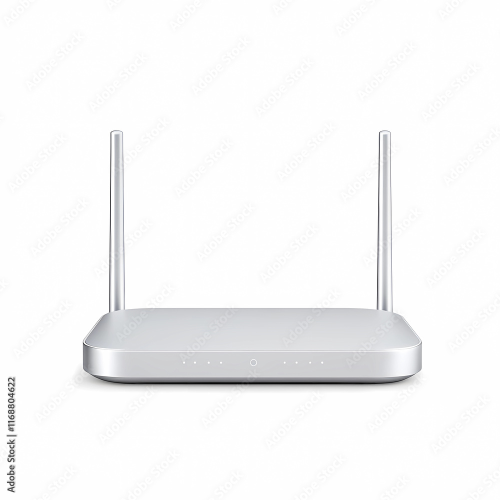Compact Silver Wireless Router on a Pristine White Background Revisited Compact Silver Wireless Router on a Pristine White Background Revisited