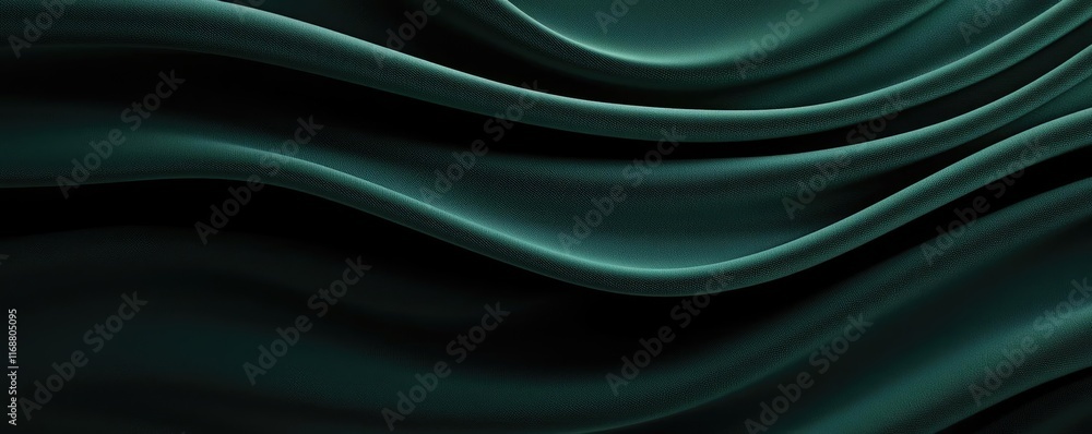 Velvet abstract background concept. Elegant dark green fabric waves create a soothing and luxurious background effect. Velvet abstract background concept. Elegant dark green fabric waves create a soothing and luxurious background effect.