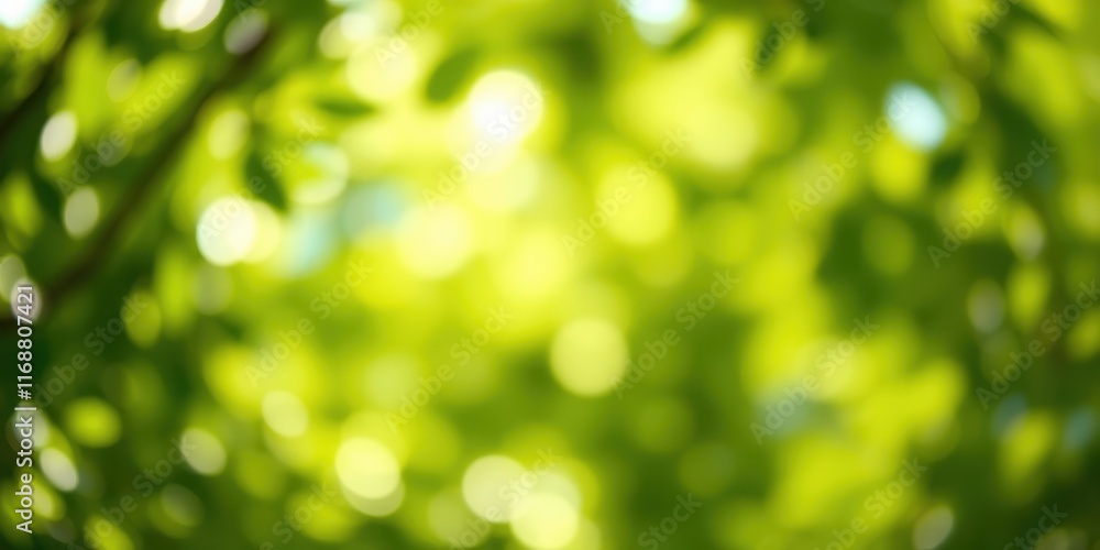 Abstract Green Nature Background Soft Focus of Lush Foliage and Sunlight Abstract Green Nature Background Soft Focus of Lush Foliage and Sunlight