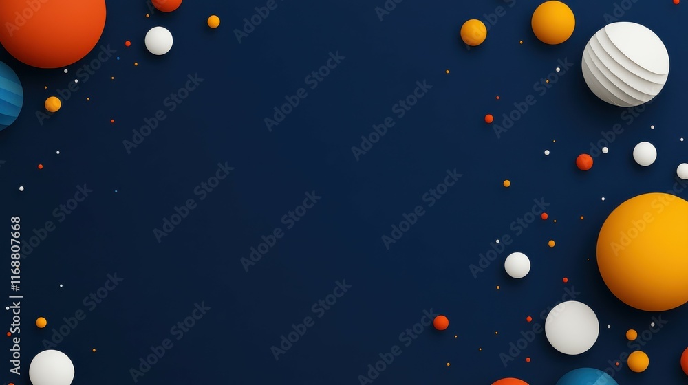 A blue background with a lot of colorful spheres A blue background with a lot of colorful spheres