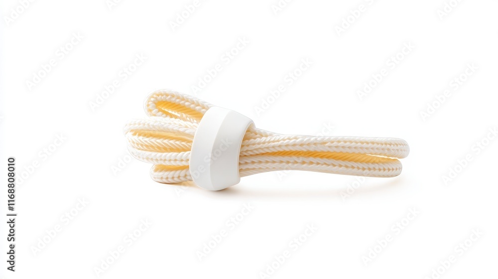 Elegant Cream Colored Rope with Unique Knot Design Close up Studio Shot Textured Fabric Elegant Cream Colored Rope with Unique Knot Design Close up Studio Shot Textured Fabric