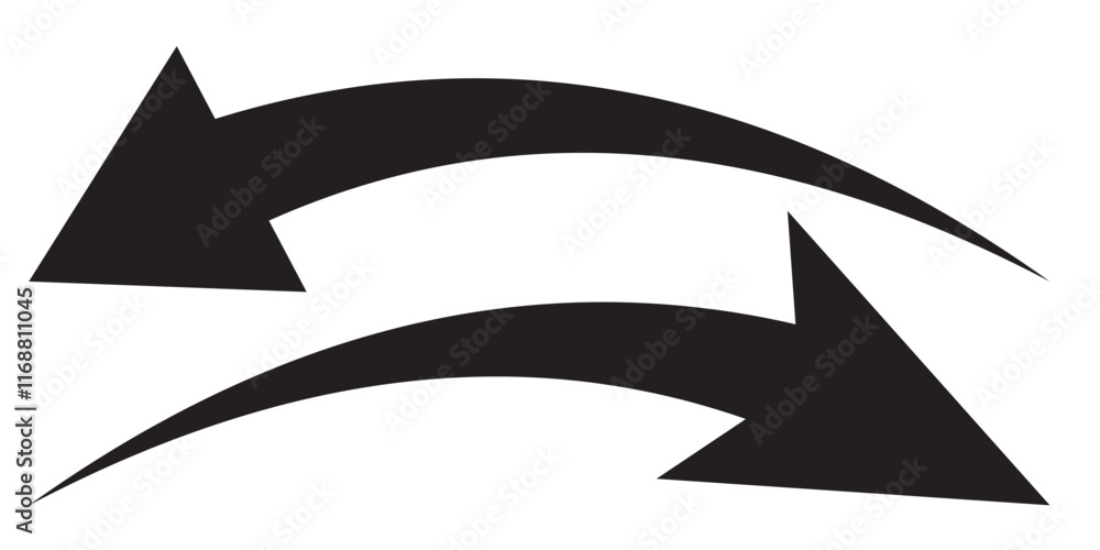 Black arrow icon on transparent background. Flat style arrow icon for your website, design, logo, app, UI., curved arrow sign. Black arrow icon on transparent background. Flat style arrow icon for your website, design, logo, app, UI., curved arrow sign.