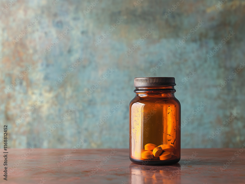 Modern Pill Bottle on a Copper Background Revisited Modern Pill Bottle on a Copper Background Revisited