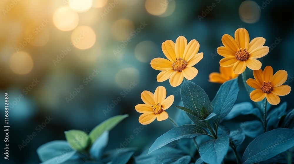 Fototapeta premium Yellow Daisy Photography with Copy Space