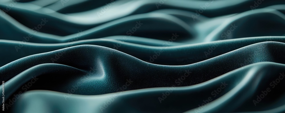 Fototapeta premium Velvet abstract background concept. Elegant dark fabric texture with smooth, flowing waves highlighting luxurious design.