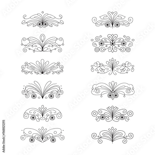 Set of elegant divider design vector