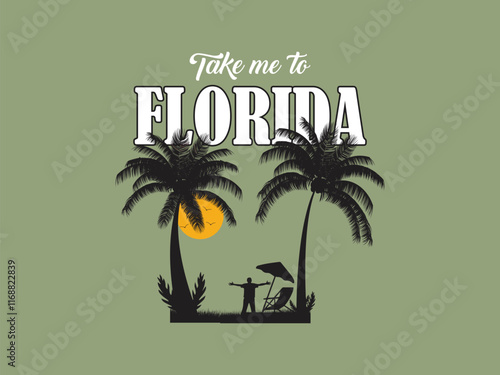 Florida vacation vibes and tropical paradise graphic design