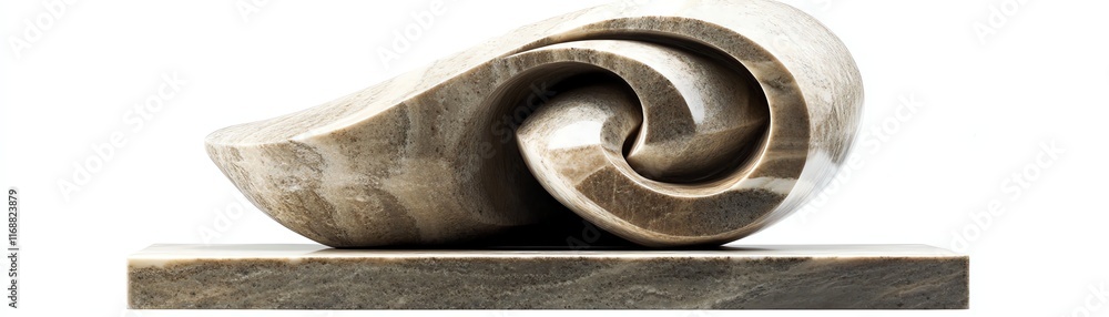 Stylish abstract sculpture design in smooth curves and swirls, white isolated background. Stylish abstract sculpture design in smooth curves and swirls, white isolated background.