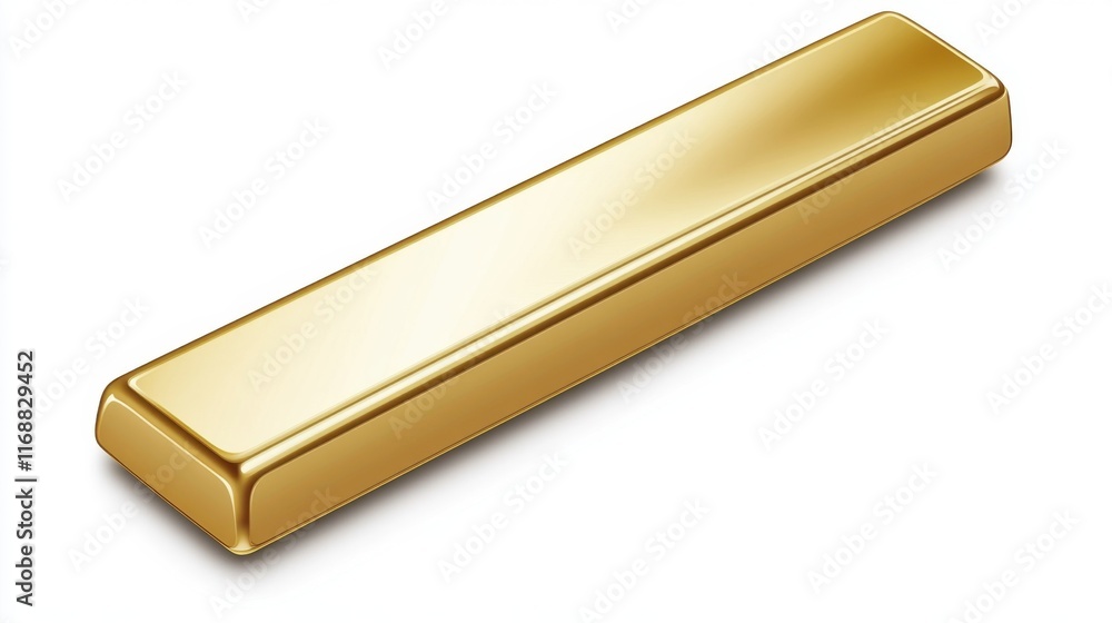 Shiny Gold Bar Isolated on White Background for Financial Concepts Shiny Gold Bar Isolated on White Background for Financial Concepts