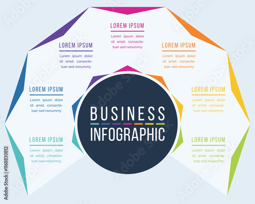 7 Steps business Infographic design