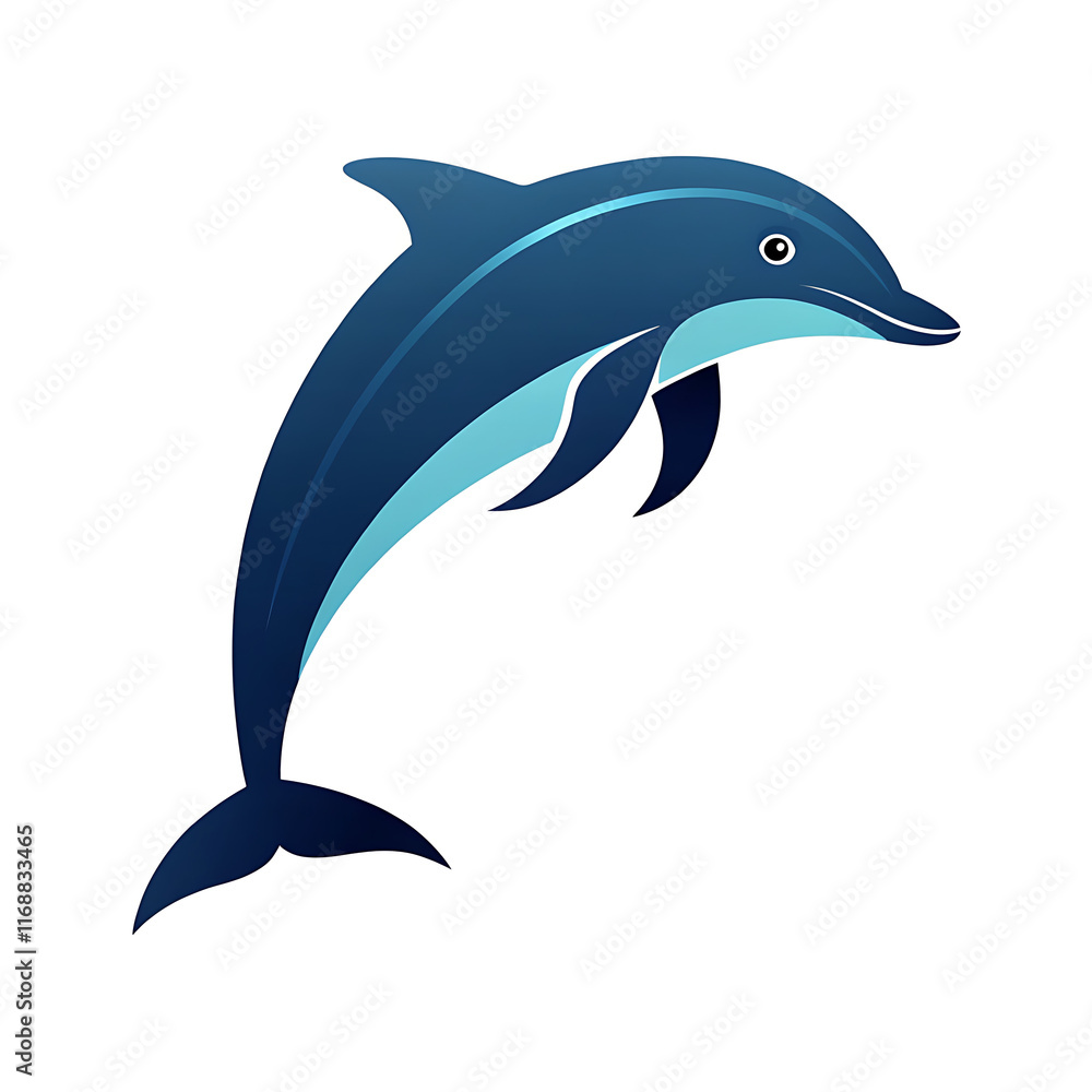 Naklejka premium Dolphin head silhouette vector illustration, logo type