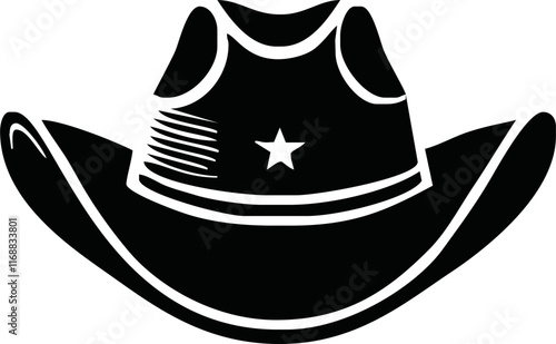 cowboy hat silhouette. cowboy hat isolated on white background. Vector illustration. cowboy hat illustration. hand drawn cowboy hat