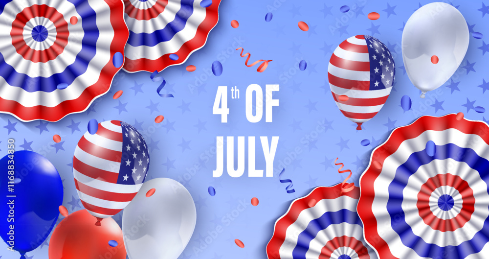 Fototapeta premium 4th of july realistic background composition