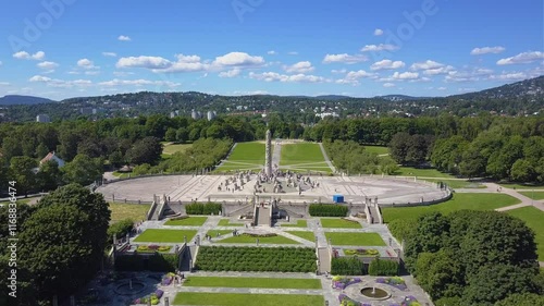 Vigeland park aerial view in Oslo