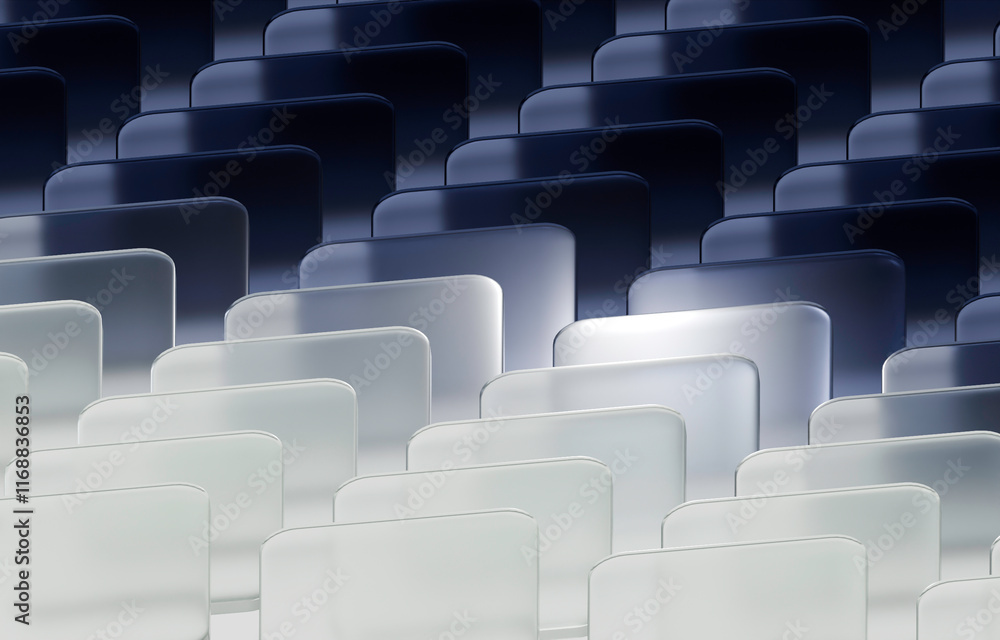 Fototapeta premium Modern Design with Layered Glass-Like Panels in Blue and White Tones